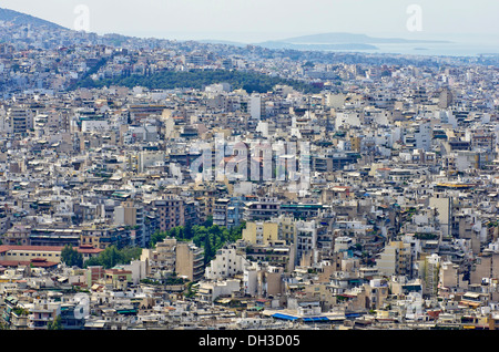 Vue d'Athènes comme vu du Mont Lycabette, Grèce, Europe Banque D'Images