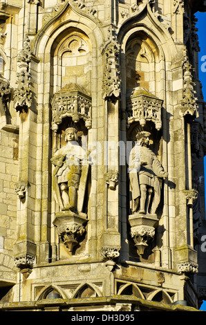 Chiffres sur Stadthuis de façade ou de ville, datant du 15ème siècle, Middelburg, province de Zélande, Pays-Bas Banque D'Images