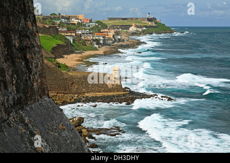 Garita del Diablo/Sentry (maison du diable à San Cristobal Château, Site Historique National de San Juan), La Perla et Barrio El Morro Banque D'Images