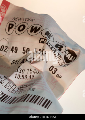 New York Powerball perdre billet de loterie Banque D'Images