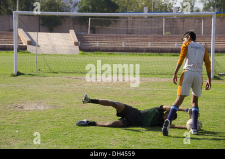 Match de football , but de gardien de but , inde , asie , MR#786 Banque D'Images