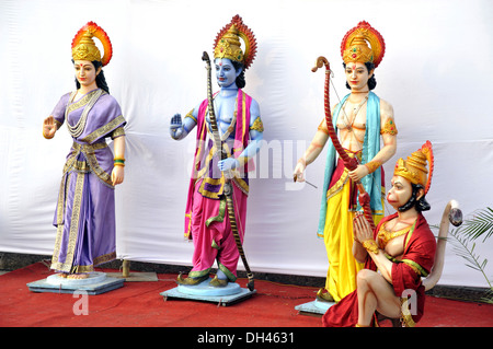 Statue de Seigneur Ram Laxman Sita et Hanuman à Mumbai Maharashtra Inde Banque D'Images