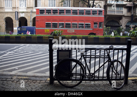 Location de bus à impériale et les meilleures sur D N Road Mumbai Maharashtra Inde Asie Banque D'Images