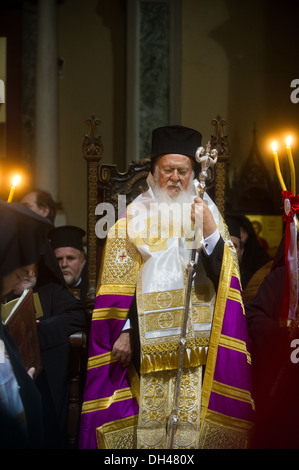 Réunion de l'Eglise copte orthodoxe et catholique église chrétienne à Milan. Le Cardinal Angelo Scola Patriarche Tawadros je rencontre Banque D'Images