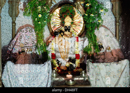 Idole du Seigneur Krishna temple Asie Inde Rajasthan Ghanshyam Banque D'Images