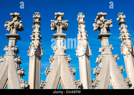 Détail de clochers du dôme sur le toit du dôme de Milan Banque D'Images