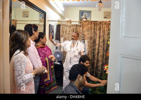 Nana Patekar Madhur Bhandarkar avec à Mumbai Maharashtra Inde festival de Ganpati t Banque D'Images