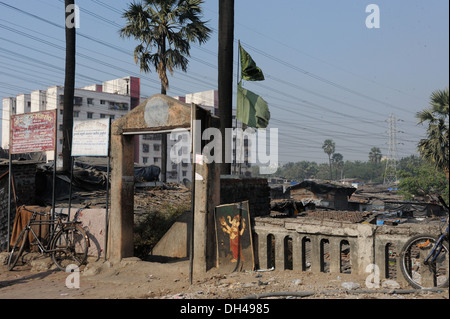 Porte d'entrée pour entrer dans des taudis de Mumbai Dharavi Asie Inde Banque D'Images