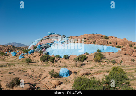 Roches Peintes, Tafraoute, Maroc Banque D'Images