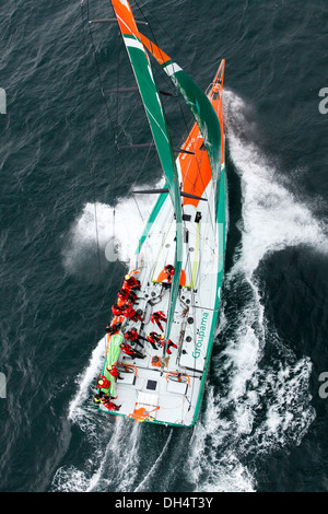 Tour de Belle Ile 2011, le deuxième événement de voile en France, en nombre de bateaux participants, La Trinite Sur Mer, Bretagne Banque D'Images