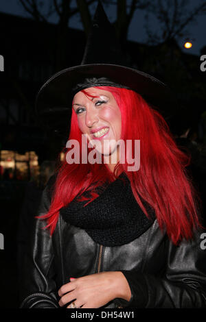 West Wickham, Kent, UK. 31 octobre 2013. La méchante sorcière dans la Swan Pub, West Wickham,Ken Crédit : Keith Larby/Alamy Live News Banque D'Images