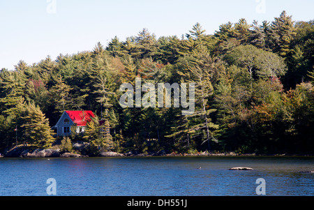 Propriété de vacances chalet, Hone Week-end sur l'île de Lac Huron, de la baie Georgienne, la péninsule Bruce Parry Sound, Ontario,Canada, Banque D'Images