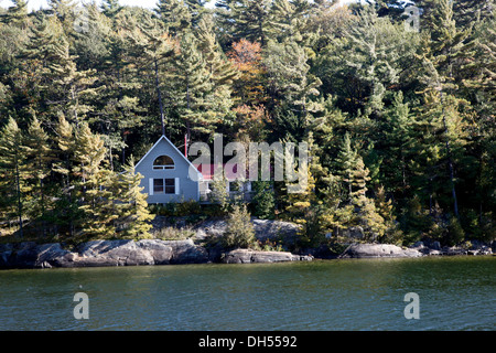 Propriété de vacances chalet, Hone Week-end sur l'île de Lac Huron, de la baie Georgienne, la péninsule Bruce Parry Sound, Ontario,Canada, Banque D'Images