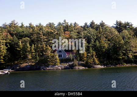 Propriété de vacances chalet, Hone Week-end sur l'île de Lac Huron, de la baie Georgienne, la péninsule Bruce Parry Sound, Ontario,Canada, Banque D'Images