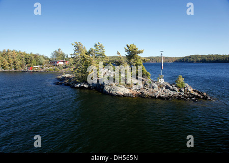 Propriété de vacances chalet, Hone Week-end sur l'île de Lac Huron, de la baie Georgienne, la péninsule Bruce Parry Sound, Ontario,Canada, Banque D'Images