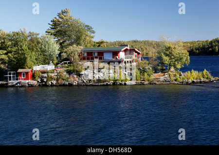 Propriété de vacances chalet, Hone Week-end sur l'île de Lac Huron, de la baie Georgienne, la péninsule Bruce Parry Sound, Ontario,Canada, Banque D'Images