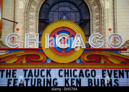 Le célèbre théâtre de Chicago sur State Street Banque D'Images