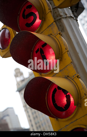 Road block, Chicago, Michigan Avenue Bridge Banque D'Images