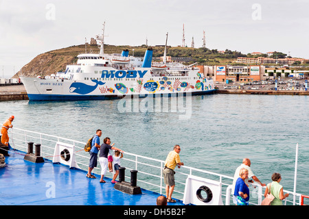 Moby Lines Ferry au Port de Piombino, Italie, Europe Banque D'Images