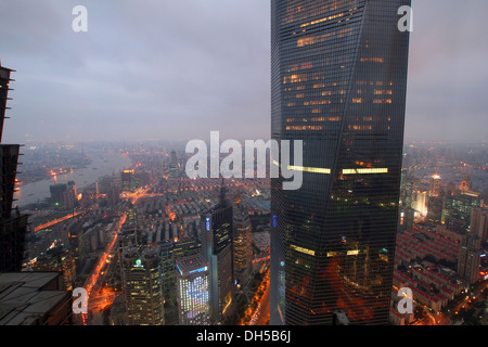 Shanghai World Financial Center, SWFC, Pudong, Shanghai, Chine, Asie Banque D'Images