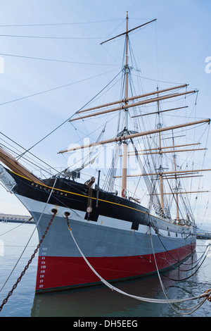 1886 square-gréeur bateau historique à Balclutha Hyde Street Pier - San Francisco, California USA Banque D'Images