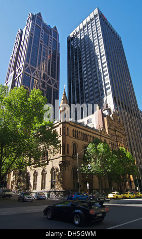 ANZ bank building gothique avec l'AC et du monde de l'ANZ bâtiment Westpac Melbourne Australie Banque D'Images