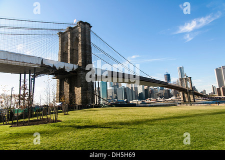Pont de Brooklyn à New York Banque D'Images