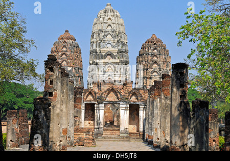 Wat Si Sawai, Parc historique de Sukhothaï, Sukhothai, Thaïlande, Asie Banque D'Images