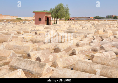 Vieux cimetière juif à Marrakech, Maroc, Afrique Banque D'Images