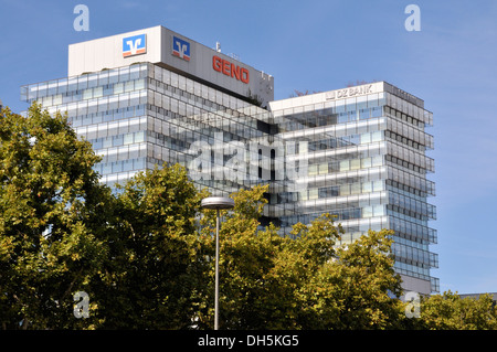 GENO-Haus bank building, centre et symbole de l'organisation coopérative Wuerttembergische Genossenschaftsorganization Banque D'Images