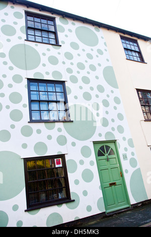 Spotty painted house Bishops Castle, Shropshire. Banque D'Images