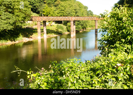 Pennalt viaduc sur la rivière Wye, reliant le pays de Galles et l'Angleterre, au Royaume-Uni. Banque D'Images