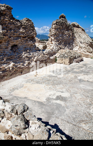 Les ruines de Nora, thermes sur front de mer dans le sud de la Sardaigne Banque D'Images