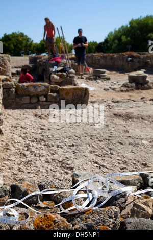 Les archéologues sur place, à creuser les ruines de Nora, dans le sud de la Sardaigne Banque D'Images