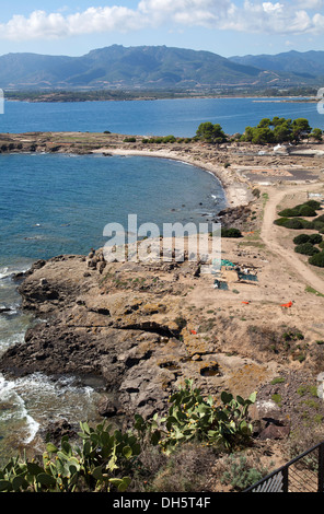 Les ruines de Nora, dans le sud de la Sardaigne Banque D'Images