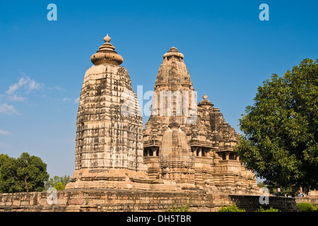 Groupe de l'Ouest, temple hindou, temple de Khajuraho Khajuraho district, Groupe de Monuments, UNESCO World Heritage Site, Khajuraho Banque D'Images