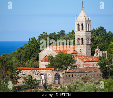 Monastère orthodoxe de Rezevici, côte de la mer Adriatique, le Monténégro Banque D'Images