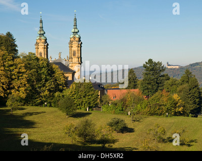 Église de pèlerinage Vierzehnheiligen Basilique et Monastère Kloster Banz, Oberes Maintal salon, Franconia, Bavaria Banque D'Images