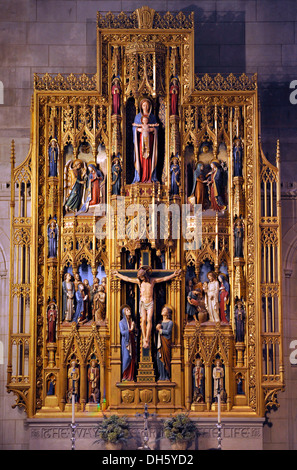 Retable orné de Saint Mary's Chapel, Washington National Cathedral ou Cathédrale de l'église de Saint Pierre et Saint Paul dans le Banque D'Images