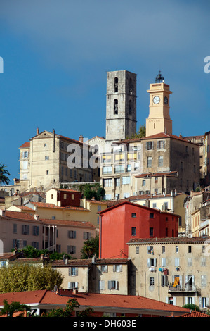 La cathédrale Notre-Dame et clocher Grasse Provence France Banque D'Images