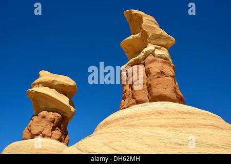 Devil's Garden, érodés et hoodoos Entrada Sandstone rock formations, gobelins, Hole-In-The-Rock-Road, Grand Staircase-Escalante Banque D'Images