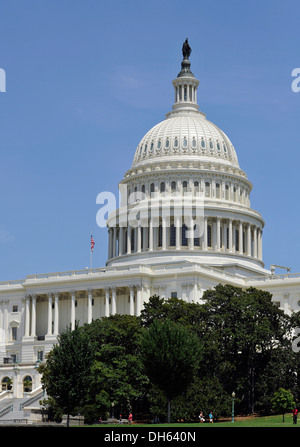 Dome, rotonde, Statue de la liberté, United States Capitol, Capitol, Capitol Hill, Washington DC, District of Columbia, États-Unis Banque D'Images