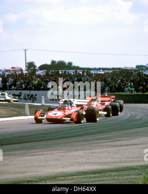 Jacky Ickx dans une Ferrari 312B2 conduit British GP, Silverstone, en Angleterre, 17 juillet 1971. Banque D'Images