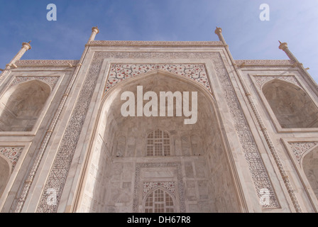 Détail, entrée privée, Taj Mahal, Agra, Uttar Pradesh, Inde, Asie Banque D'Images