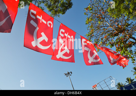 Symboles communistes dans les rues de Cochin, Kerala, Inde Banque D'Images