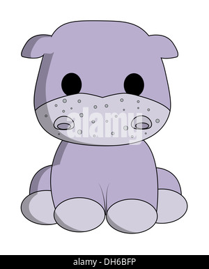 Cute cartoon hippo Banque D'Images