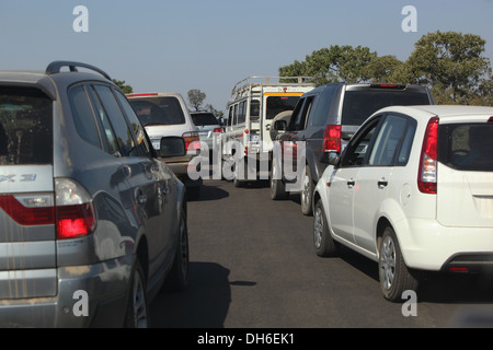 Embouteillage dans le Kruger Park Banque D'Images