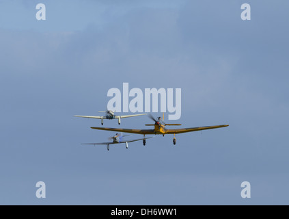 L'avant à l'arrière,Milles M14A Magister,Milles M3A Six Falcon,Milles M11 Whitney directement de la Shuttleworth collection.Octobre 2013 Banque D'Images