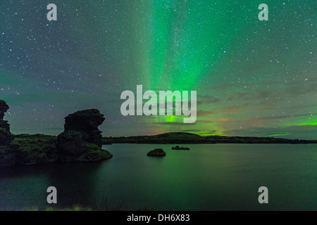 Northern Lights (aurores boréales) Akureyri Islande du Nord Europe Banque D'Images