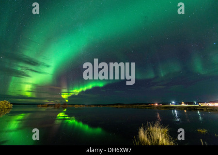 Northern Lights (aurores boréales) Akureyri Islande du Nord Europe Banque D'Images